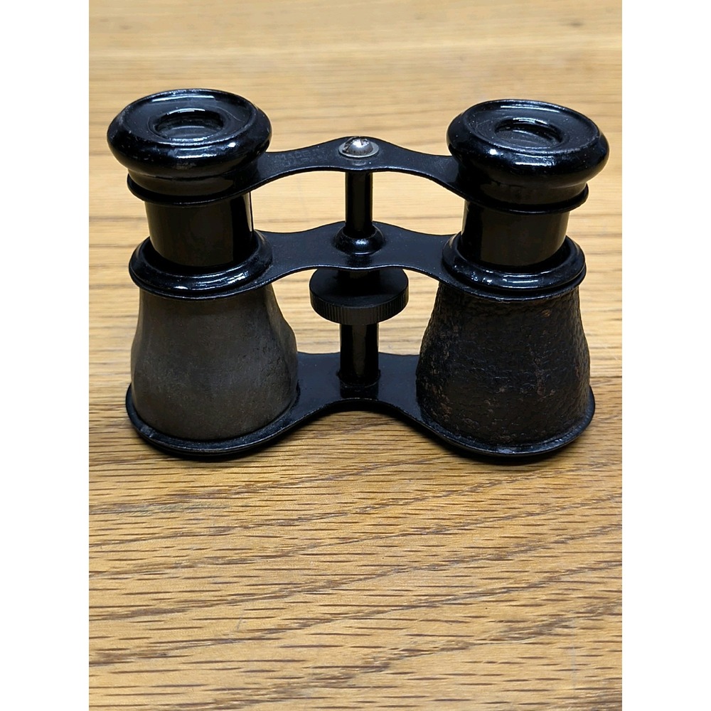 Vintage Antique Mini Theatre Opera Binoculars Black Metal Japan Unbranded